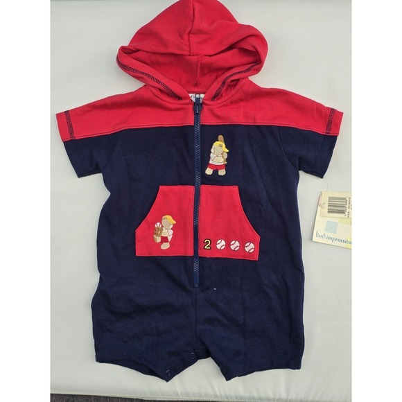 First Impressions Other - Vintage First Impressions One Piece Romper Baseball Size 24 Months